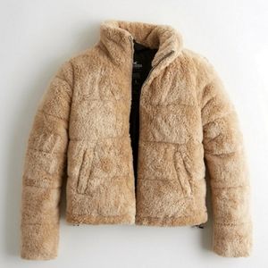 Hollister teddy puffer coat size large